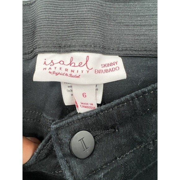 Ingrid And Isabel Maternity Jeans Womens Size 6 Black Stretch Skinny Comfort‎ - Picture 2 of 6
